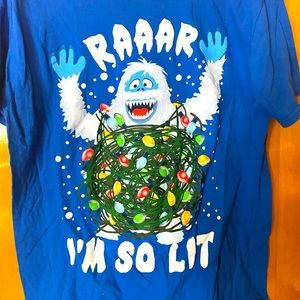 Abominable Monster Funny T Shirt Raaar! I’m So Lit! Rudolf Large